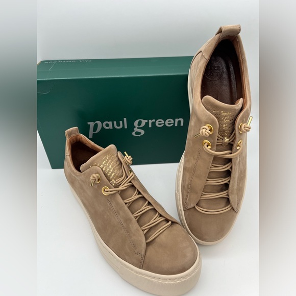 Paul Green Shoes - PAUL GREEN- Nubuck Faye Sahara (Beige / Tan) US Size 9 Leather Shoes UK Size 6.5